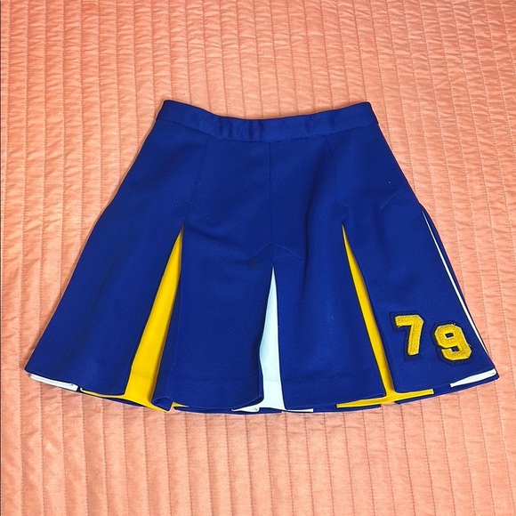 Vintage 1970s cheer skirt Yellow,Blue,White size approx XS - Picture 2 of 10